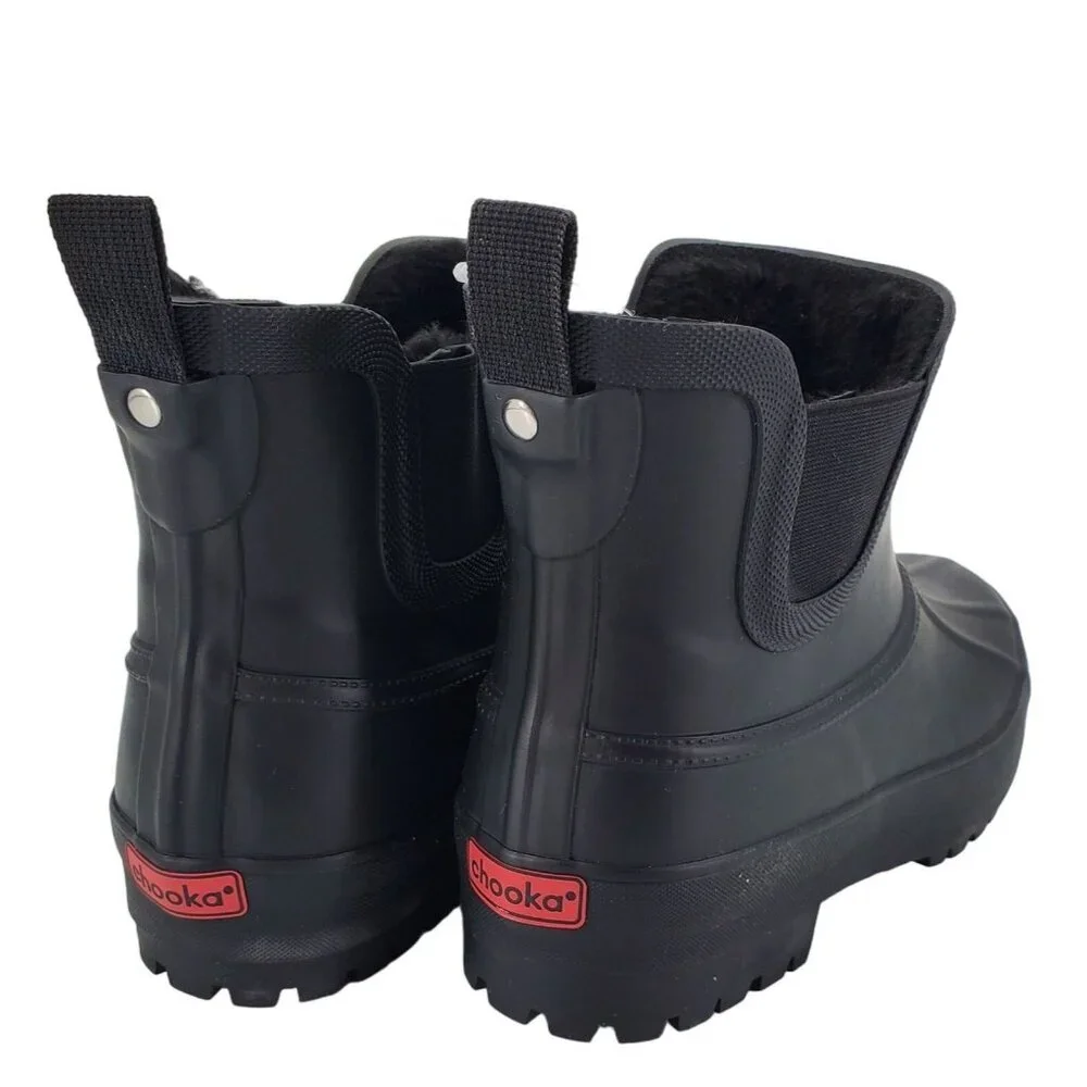 Chooka 6 Snow Boots Winter Duck Chelsea Faux Fur Shoes Waterproof Ankle Rainboot